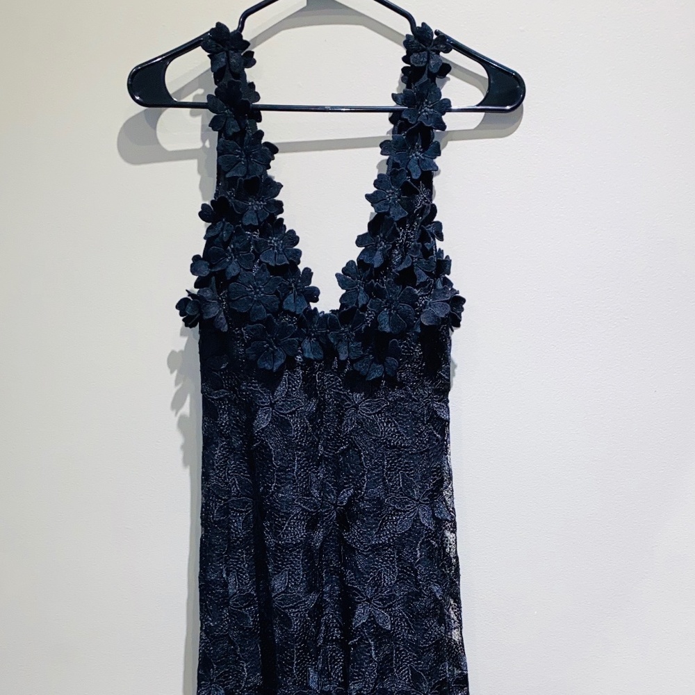 Gamba Paris Black Lace Floral Dress - Picture 7 of 8